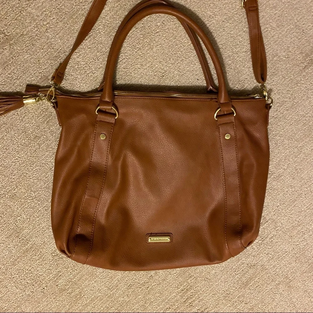 Steve Madden Cognac Tassel Hobo/Satchel Bag - Picture 2 of 11